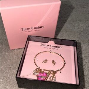 Juicy Couture Gold Bracelet with Pink Charms